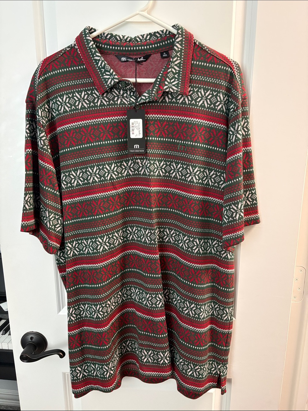Travis Matthew Ugly Christmas Sweater polo. NWT